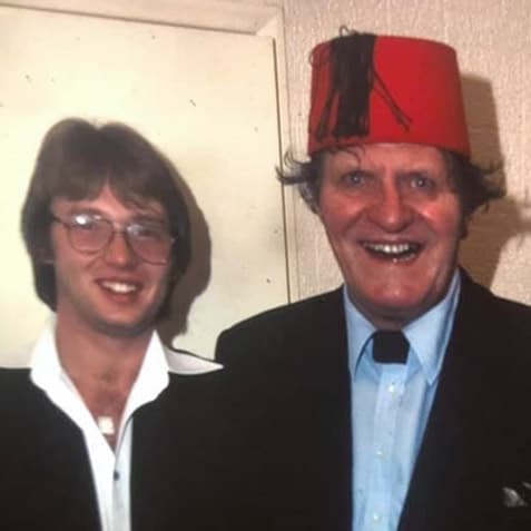 Brian Baffles with comedian and magician, Tommy Cooper